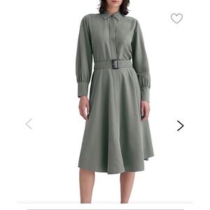 Club Monaco Puffed-Sleeve Belted Shirtdress size 2
